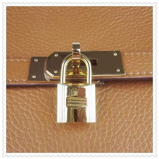 Hermes Jypsiere shoulder bag light coffee with gold hardware